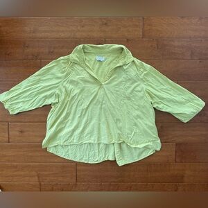 Calypso St Barth Linen Palm Tree Light Green Women's Top Size 2X Resort Wear
